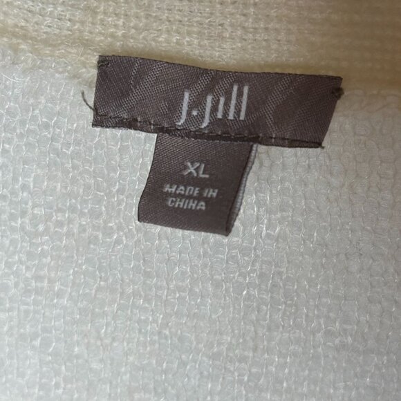 J. Jill Womens XL Open-Front Lightweight Mohair Blend Cardigan Sweater Cream - Picture 4 of 8